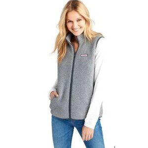 Vineyard Vines Women's Sherpa Harbor Fleece Vest -Medium